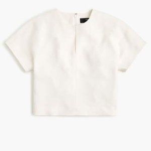 Cropped cap-sleeve top in 365 crepe